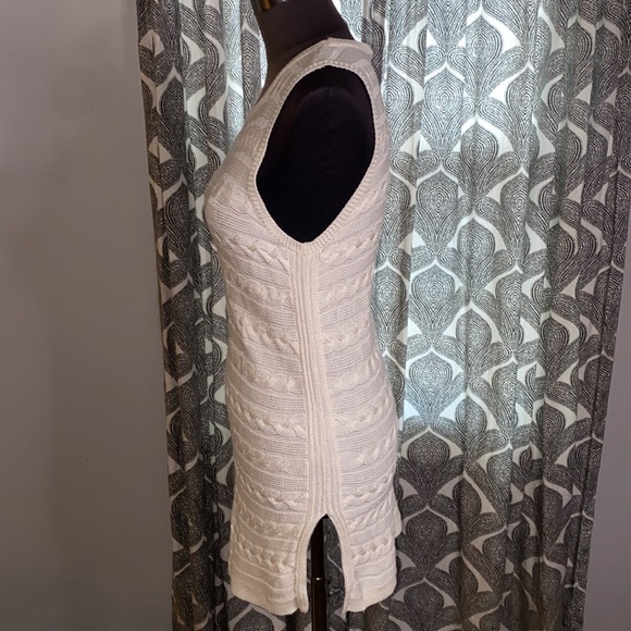 Lauren Ralph Lauren Chic White Cable Knit Sleeveless Tunic - Picture 3 of 8